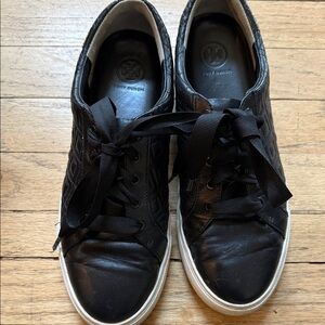 Tory Burch Black Leather Sneakers